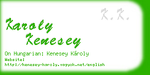 karoly kenesey business card