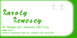 karoly kenesey business card